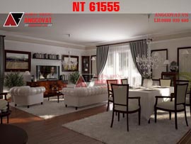 Thiết kế nội thất chung cư cổ điển tone màu đen trắng chủ đạo NT61555